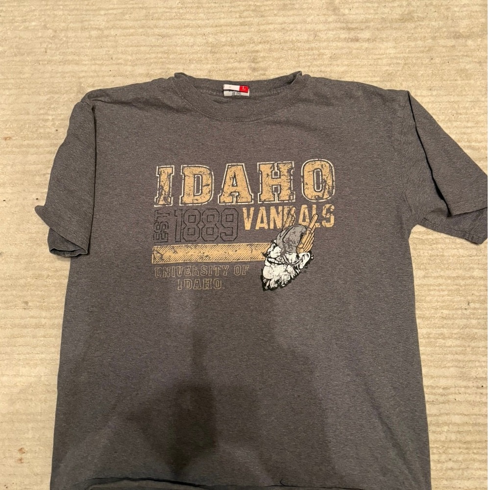 Comfort Colors University of Idaho Vandals Graphic T-Shirt Gray Mens Medium
